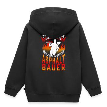 Asphaltbauer war mal jung Straßenbauer - Kinder Premium Organic Hoodie - Schwarz - Hinten - AI Model Kid Male (0cm)