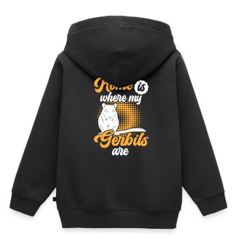 Gerbille est ma maison Gerbille rongeur - Sweat Premium à capuche enfant bio - noir - Dos - AI Model Kid Male (0cm)