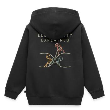 L’électricité explique la physique - Sweat Premium à capuche enfant bio - noir - Dos - AI Model Kid Male (0cm)