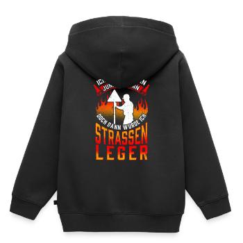 Straßenwärter war mal jung Straßenbauer - Kinder Premium Organic Hoodie - Schwarz - Hinten - AI Model Kid Male (0cm)