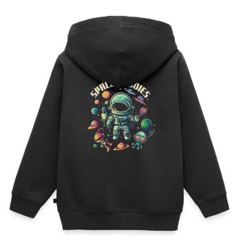 Space Buddies - Planeten, Astronaut und Aliens - Kinder Premium Organic Hoodie - Schwarz - Hinten - AI Model Kid Male (0cm)