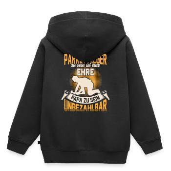 Parkettleger sein ist eine Ehre Fußbodenleger - Kinder Premium Organic Hoodie - Schwarz - Hinten - AI Model Kid Male (0cm)