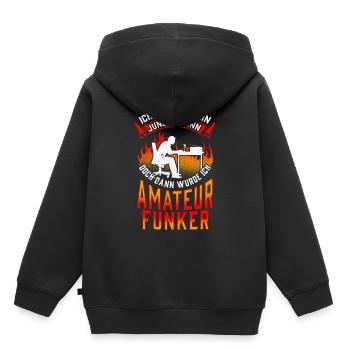 Amateurfunker war mal jung Hobbyfunker - Kinder Premium Organic Hoodie - Schwarz - Hinten - AI Model Kid Male (0cm)