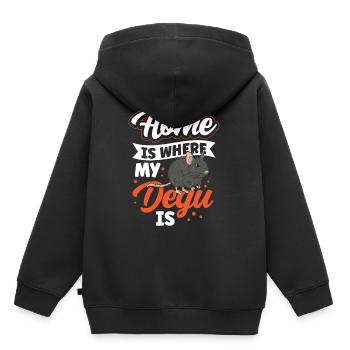 Degu est mon rat bouffée rongeur à la maison - Sweat Premium à capuche enfant bio - noir - Dos - AI Model Kid Male (0cm)