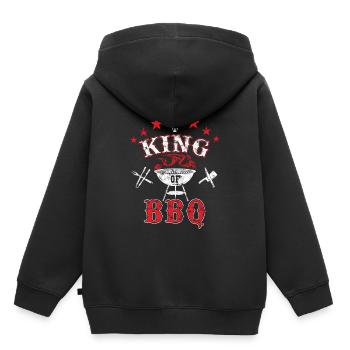 Roi du barbecue - Sweat Premium à capuche enfant bio - noir - Dos - AI Model Kid Male (0cm)