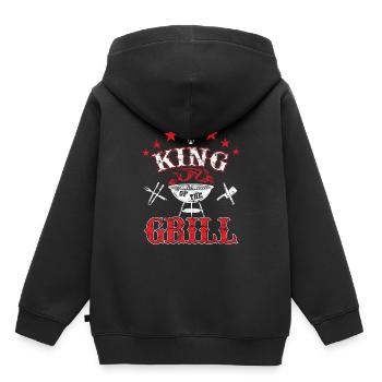 King of the Grill - Kinder Premium Organic Hoodie - Schwarz - Hinten - AI Model Kid Male (0cm)