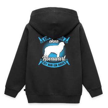 Ohne Hovawart nur ein Haus derber Bauernhund - Kinder Premium Organic Hoodie - Schwarz - Hinten - AI Model Kid Male (0cm)