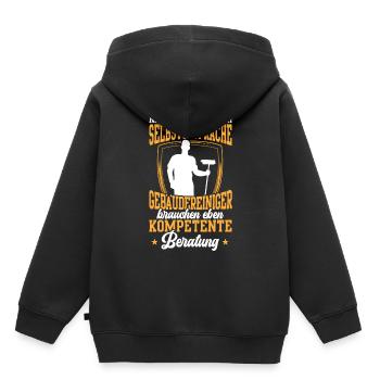 Gebäudereiniger braucht Beratung Fassadenreiniger - Kinder Premium Organic Hoodie - Schwarz - Hinten - AI Model Kid Male (0cm)