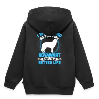 Hovawart travaille dur, le chien d’un fermier rude - Sweat Premium à capuche enfant bio - noir - Dos - AI Model Kid Male (0cm)