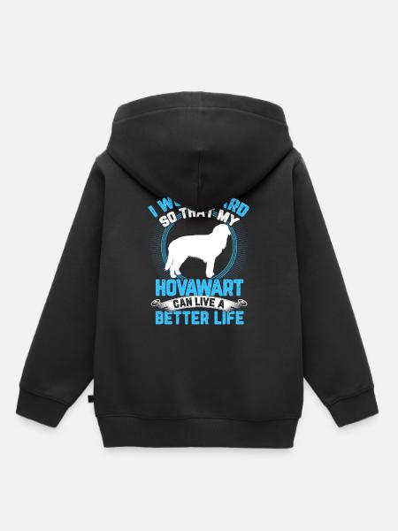 Hovawart arbeite hart derber Bauernhund - Kinder Premium Organic Hoodie - Schwarz