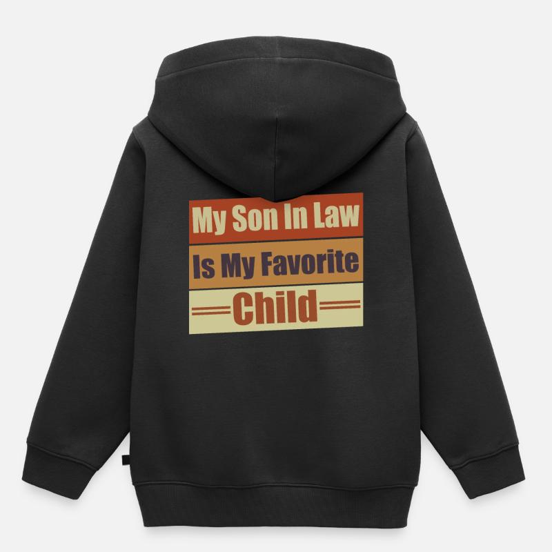 Mon gendre est ma famille drôle d’enfant préférée - Sweat Premium à capuche enfant bio - noir