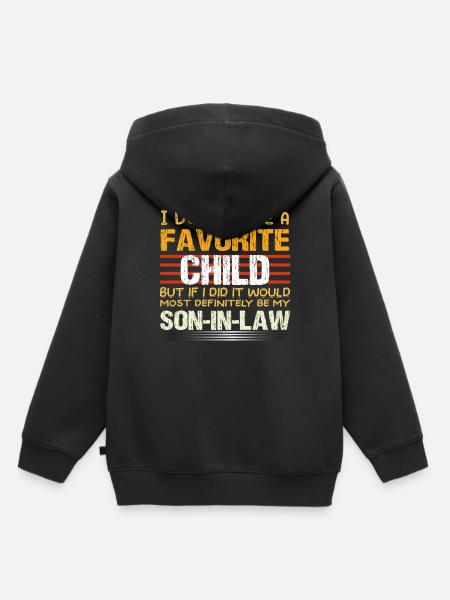Mijn schoonzoon is mijn favoriete kind - Kinder Premium hoodie biologisch - zwart