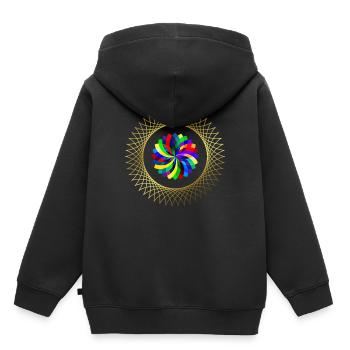 Graphique - motif graphique - motif géométrique - Sweat Premium à capuche enfant bio - noir - Dos - AI Model Kid Male (0cm)