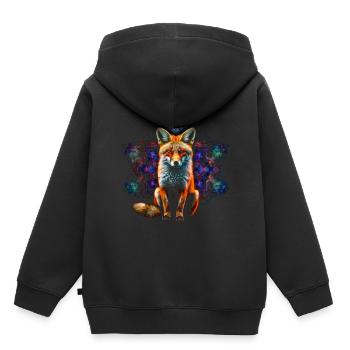 Fuchs Tierliebhaber Geschenk Wildtier Tier Motiv - Kinder Premium Organic Hoodie - Schwarz - Hinten - AI Model Kid Male (0cm)