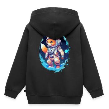 Cute fox in astronaut suit astronaut space - Kids Premium Organic Hoodie - black - Back - AI Model Kid Male (0cm)