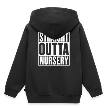 Straight Outta Nursery Graduation Funny - Kids Premium Organic Hoodie - black - Back - AI Model Kid Male (0cm)