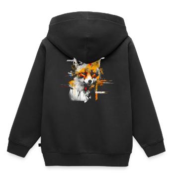 Fuchs Tierliebhaber Geschenk Wildtier Tier Motiv - Kinder Premium Organic Hoodie - Schwarz - Hinten - AI Model Kid Male (0cm)