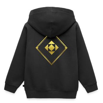 Forme géométrique - Graphique - Abstrait - Géométrie - Sweat Premium à capuche enfant bio - noir - Dos - AI Model Kid Male (0cm)