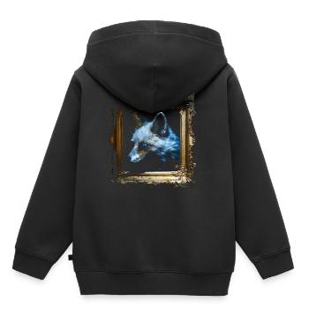 Fuchs Tierliebhaber Geschenk Wildtier Tier Motiv - Kinder Premium Organic Hoodie - Schwarz - Hinten - AI Model Kid Male (0cm)