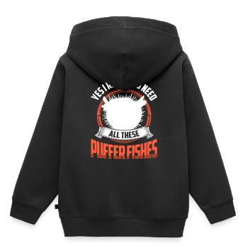 Need all those puffer fish giant puffer fish - Kids Premium Organic Hoodie - black - Back - AI Model Kid Male (0cm)