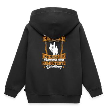 Netzelektriker brauchen kompetente Beratung - Kinder Premium Organic Hoodie - Schwarz - Hinten - AI Model Kid Male (0cm)