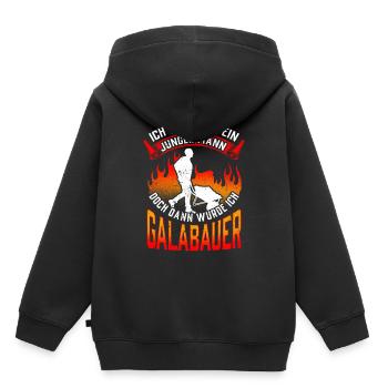 Galabauer war mal jung Gärtner Landschaftsbauer - Kinder Premium Organic Hoodie - Schwarz - Hinten - AI Model Kid Male (0cm)