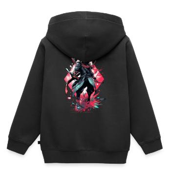 Epic Gamer Cyber Assassin in Red with Shard - Kids Premium Organic Hoodie - black - Back - AI Model Kid Male (0cm)