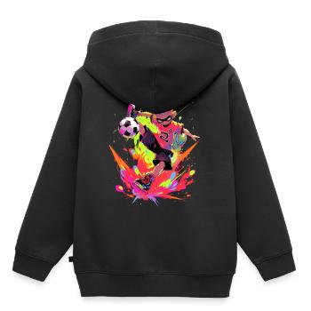 Cool Cartoon Footballer - Street Art Gaming Design - Sweat Premium à capuche enfant bio - noir - Dos - AI Model Kid Male (0cm)