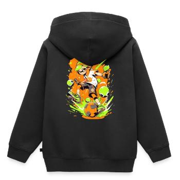 Le jeu rencontre le StreetArt : un joueur de football cool - Sweat Premium à capuche enfant bio - noir - Dos - AI Model Kid Male (0cm)
