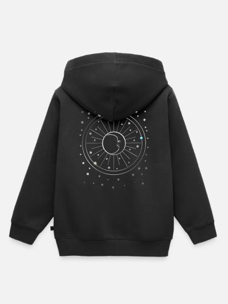 Mond - Sterne - Planeten - Sternenhimmel - Galaxie - Kinder Premium Organic Hoodie - Schwarz