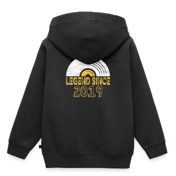 2019 Verjaardag Vinyl Legende sinds - Kinder Premium hoodie biologisch - zwart - Achter - AI Model Kid Male (0cm)