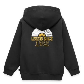 1982 Verjaardag Vinyl Legend sinds - Kinder Premium hoodie biologisch - zwart - Achter - AI Model Kid Male (0cm)