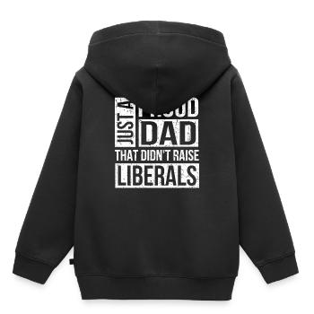 Juste un père fier qui n’a pas élevé les libéraux - Sweat Premium à capuche enfant bio - noir - Dos - AI Model Kid Male (0cm)