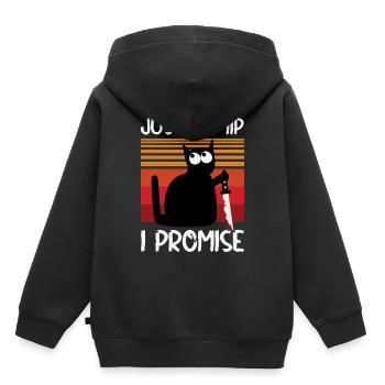 Halloween Schwarze Katze: "Just The Tip I Promise" - Kinder Premium Organic Hoodie - Schwarz - Hinten - AI Model Kid Male (0cm)