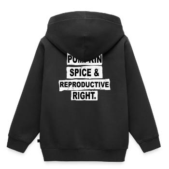 Halloween: Pumpkin Spice And Reproductive Right - Kids Premium Organic Hoodie - black - Back - AI Model Kid Male (0cm)