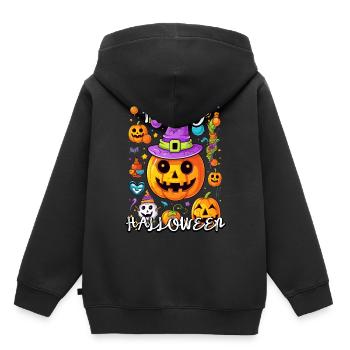 Enchanting pumpkin with witch hat for Halloween - Kids Premium Organic Hoodie - black - Back - AI Model Kid Male (0cm)
