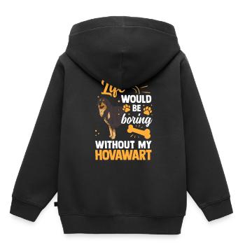 Langweilig ohne Hovawart Derber Bauernhund - Kinder Premium Organic Hoodie - Schwarz - Hinten - AI Model Kid Male (0cm)