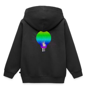 Glühbirne - Lampe - Grafik - Leuchte - Kinder Premium Organic Hoodie - Schwarz - Hinten - AI Model Kid Male (0cm)