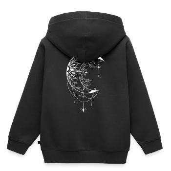 Faszinierendes Wicca-Halbmond Design mit Symbolik - Kinder Premium Organic Hoodie - Schwarz - Hinten - AI Model Kid Male (0cm)