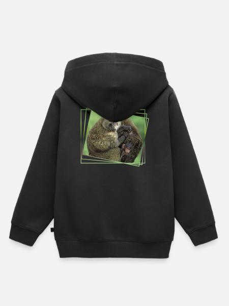 Pavian Familie - Affen - Primaten Wildtier Africa - Kinder Premium Organic Hoodie - Schwarz