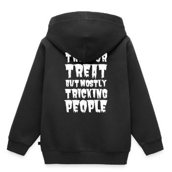 Halloween Cynicism: Trick or Treat Mostly Tricking - Kids Premium Organic Hoodie - black - Back - AI Model Kid Male (0cm)