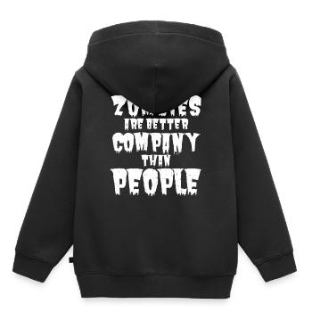 Zombies sind bessere Gesellschaft als Menschen - Kinder Premium Organic Hoodie - Schwarz - Hinten - AI Model Kid Male (0cm)