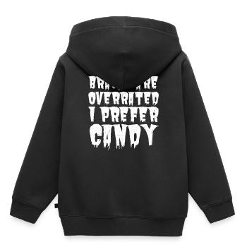 Brains Are Overrated I Prefer Candy: Für Halloween - Kinder Premium Organic Hoodie - Schwarz - Hinten - AI Model Kid Male (0cm)