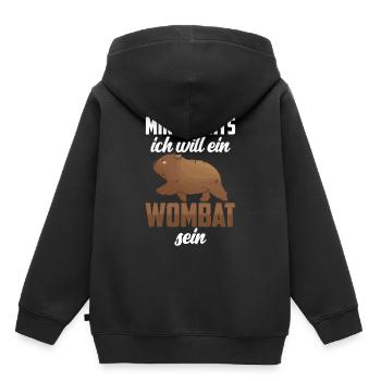 Will ein Wombat sein Australien Beuteltier - Kinder Premium Organic Hoodie - Schwarz - Hinten - AI Model Kid Male (0cm)
