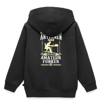 Amateurfunker genug Antennen Hobbyfunker - Kinder Premium Organic Hoodie - Schwarz - Hinten - AI Model Kid Male (0cm)