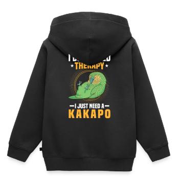 Brauche nur Kakapo flugunfähiger Papagei - Kinder Premium Organic Hoodie - Schwarz - Hinten - AI Model Kid Male (0cm)