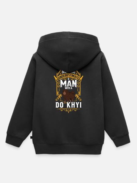 Mann mit Do Khyi Tibetanische Dogge - Hoodie Premium barn ekologisk - svart