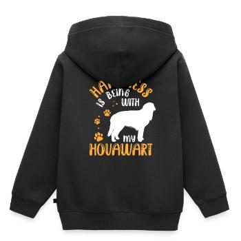 Hovawart macht glücklich Derber Bauernhund - Kinder Premium Organic Hoodie - Schwarz - Hinten - AI Model Kid Male (0cm)