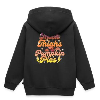 Thick Tights Pumpkin Pies Retro Thanksgiving Women - Kids Premium Organic Hoodie - black - Back - AI Model Kid Male (0cm)