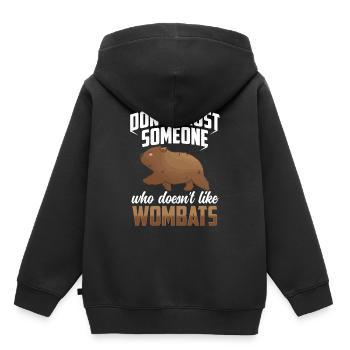 Les wombats n’aiment pas les marsupiaux d’Australie - Sweat Premium à capuche enfant bio - noir - Dos - AI Model Kid Male (0cm)